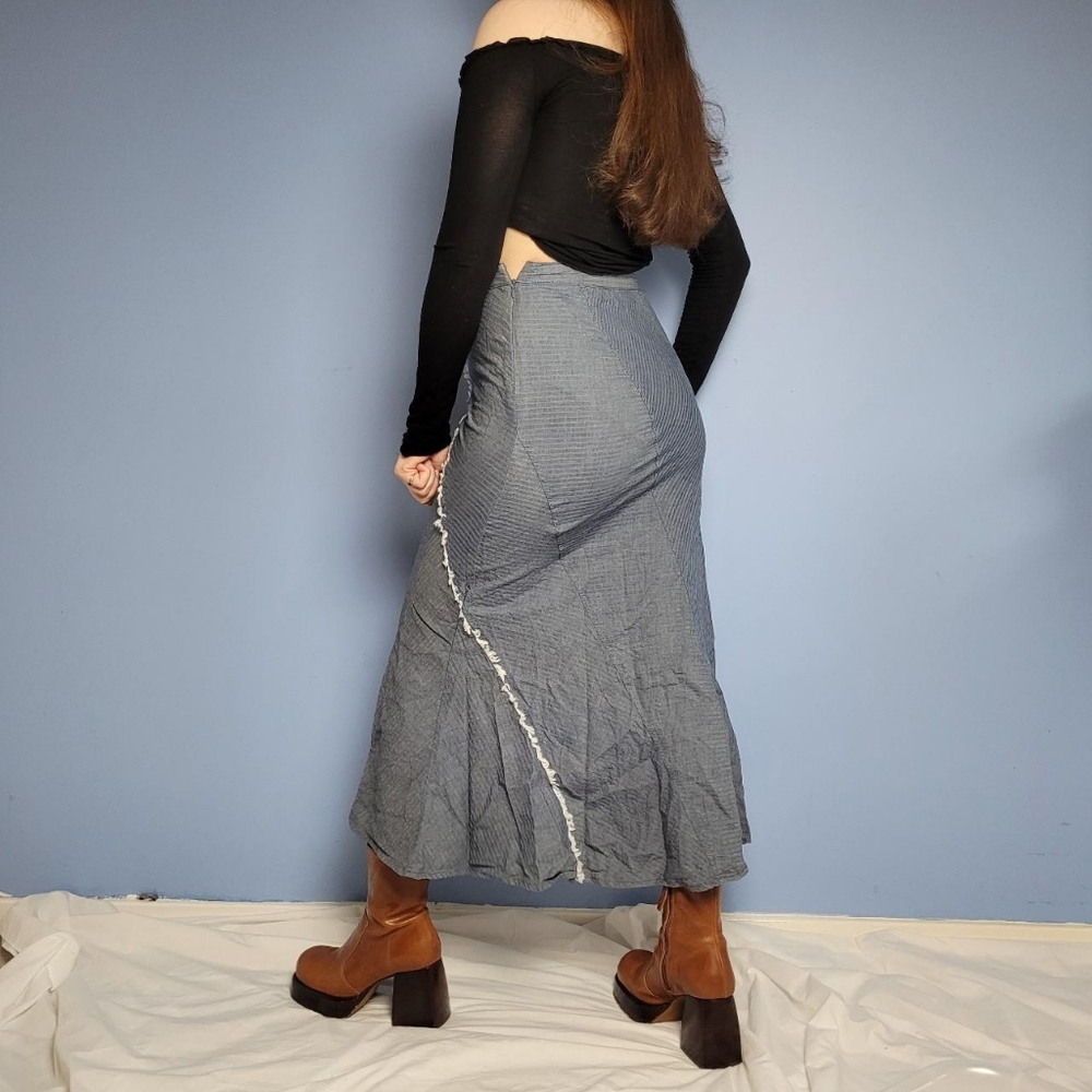 Vintage blue boho maxi skirt - Picture 8 of 8